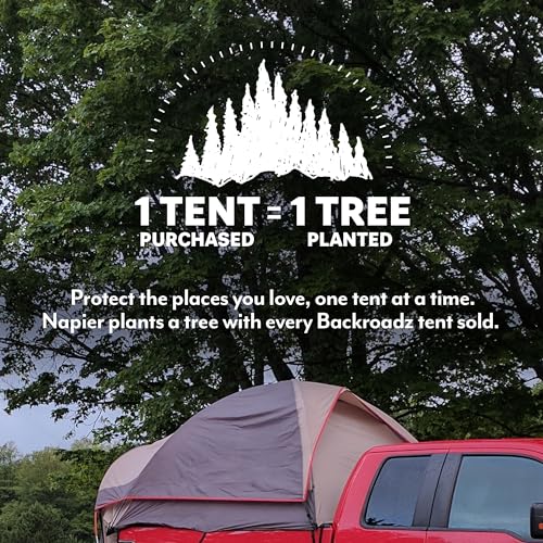 Napier Backroadz Truck Bed with Waterproof Material Coating, Comfortable and Spacious 2 Person Camping Tent, Waterproof Bed Tent, Durable and Sturdy Tent - Red/Grey, Full Size Short Bed (5.5'-5.8')