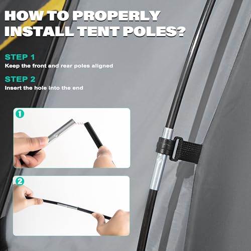 Gray Portable Pickup Truck Bed Tent for Camping