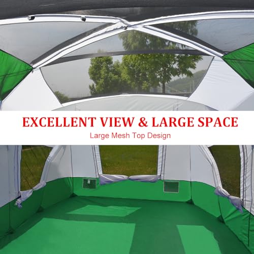 AYAMAYA Camping Tents for 6-8 Person with 2 Porch, Double Layer Waterproof 4 Season Tent with Strong Poles, Big Family Cabin Tent Consist of Flysheet & Inner Tent for Beach Backyard Outdoor Emergency