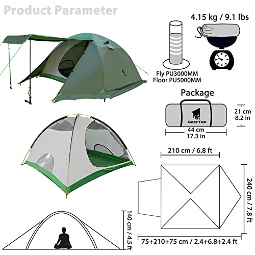 Waterproof 4 Season Tent for 4 People