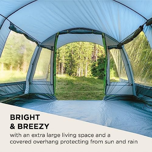 Coleman Tent Vail 4/6, Family Tent for 4/6 Persons, Large Camping Tent with 2/3 Extra-Large Sleeping compartments and Vestibule, Quick to Set up, Waterproof HH 4,000 mm