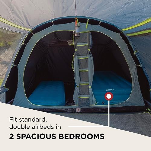 Coleman Tent Vail 4/6, Family Tent for 4/6 Persons, Large Camping Tent with 2/3 Extra-Large Sleeping compartments and Vestibule, Quick to Set up, Waterproof HH 4,000 mm