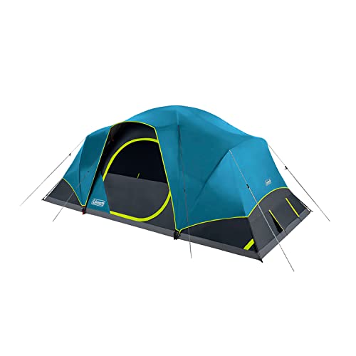 Coleman Skydome Camping Tent with Dark Room Technology, 10 Person & Premium Tent Kit, Includes Four Steel Tent Pegs, Rubber Mallet, Broom and Dustpan, Stake Puller, and Carry Bag