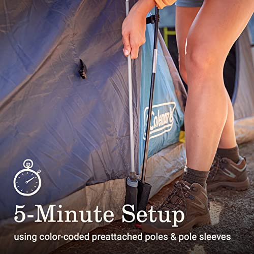 Coleman Skydome Camping Tent with Dark Room Technology, 10 Person & Premium Tent Kit, Includes Four Steel Tent Pegs, Rubber Mallet, Broom and Dustpan, Stake Puller, and Carry Bag