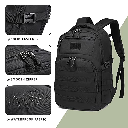 Wotony Military Tactical Backpack - Black MOLLE Assault Bag