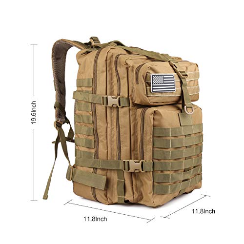 45L Desert Tan Tactical Backpack for Prepping and Hiking