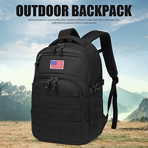 Wotony Military Tactical Backpack - Black MOLLE Assault Bag