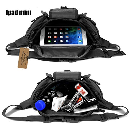 ArcEnCiel Tactical Fanny Pack for Outdoor Hiking (Black)