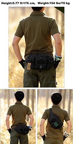 ArcEnCiel Tactical Fanny Pack for Outdoor Hiking (Black)