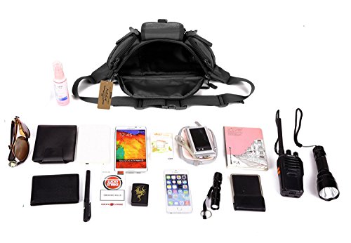 ArcEnCiel Tactical Fanny Pack for Outdoor Hiking (Black)