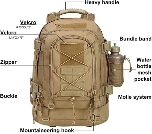 Tactical Hiking Bug Out Bag 40-64L Expandable Backpack