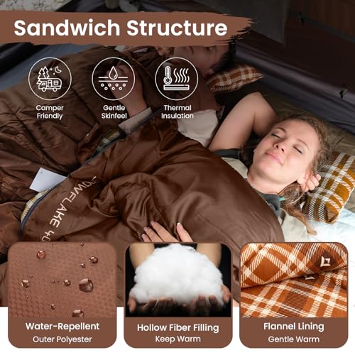 KingCamp Flannel Sleeping Bag for Cold Weather, XL