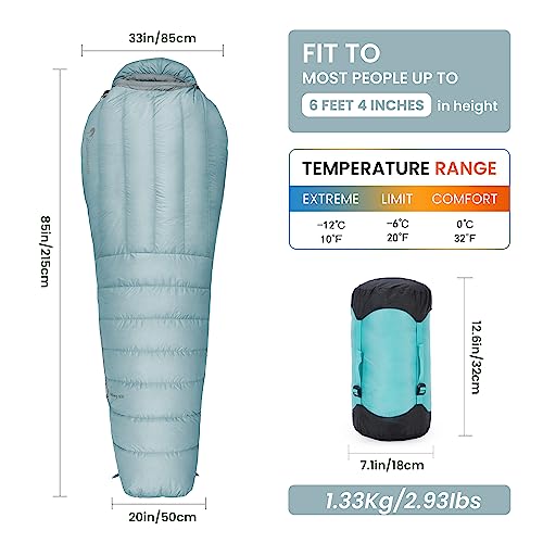 Ultralight Down Sleeping Bag: Comfortably Backpack and Travel