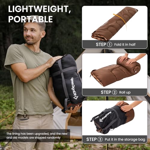 KingCamp Flannel Sleeping Bag for Cold Weather, XL