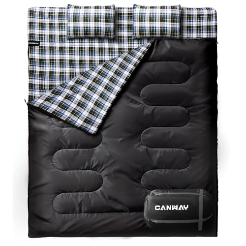 Canway Double Sleeping Bag for Camping - Waterproof, Lightweight