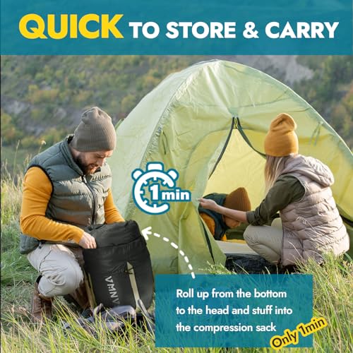 Canway Double Sleeping Bag for Camping - Waterproof, Lightweight