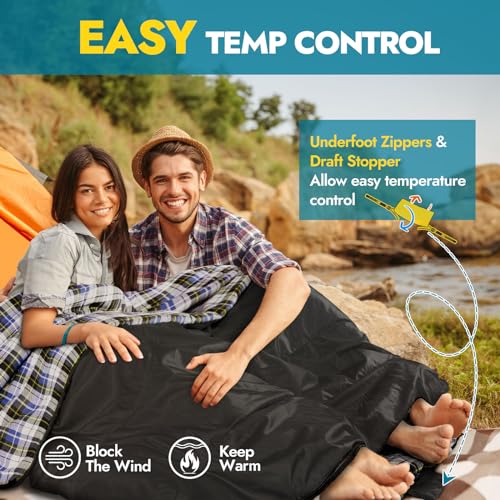 Canway Double Sleeping Bag for Camping - Waterproof, Lightweight