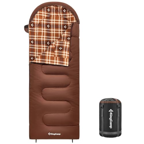 KingCamp Adult Flannel Sleeping Bag for Cold Weather