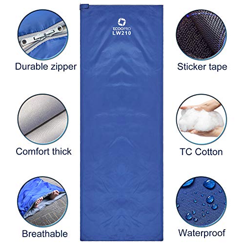 ECOOPRO Warm Weather Sleeping Bag - Portable, Waterproof, Compact Lightweight
