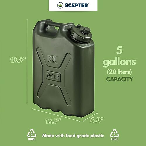 Scepter 5 Gallon BPA Free Water Jug - (20 Litre), Green