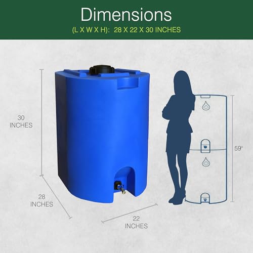 WaterPrepared Blue 55 Gallon Emergency Water Tank