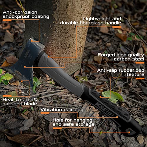 14" Outdoor Camp Hatchet with Anti-Slip Handle