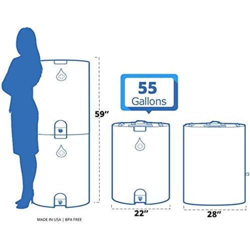 WaterPrepared Blue 55 Gallon Emergency Water Tank
