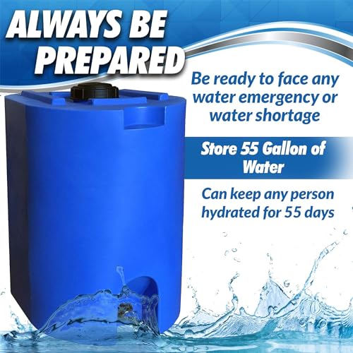 WaterPrepared Blue 55 Gallon Emergency Water Tank