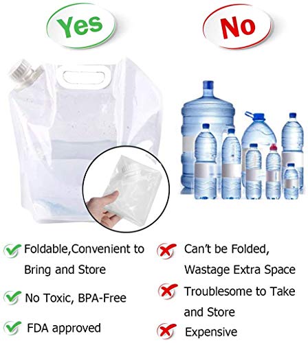 SUPANT 4 x 5L Collapsible BPA-Free Water Jug