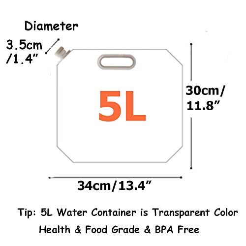 SUPANT 4 x 5L Collapsible BPA-Free Water Jug