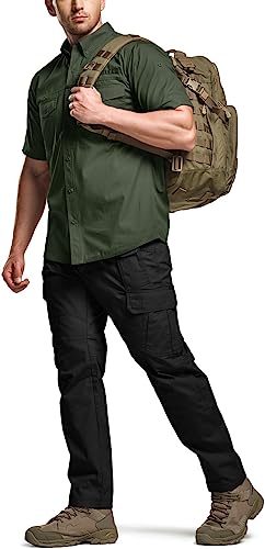Men's Ripstop Tactical Outdoor Hiking Shirt, Olive
