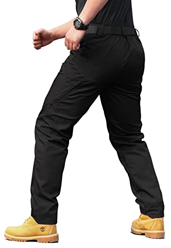 Men's Black Tactical Cargo Pants for Preppers