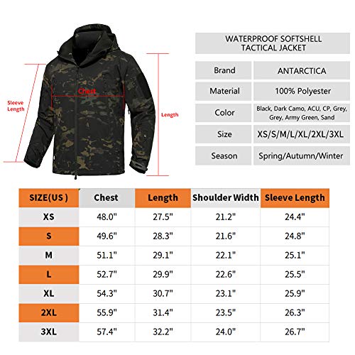 ANTARCTICA Men's Waterproof Tactical Hooded Jacket
