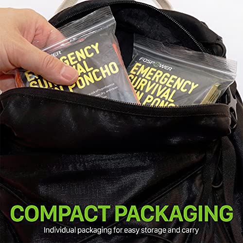 Emergency Rain Poncho - 4 Pack (Green + Orange)