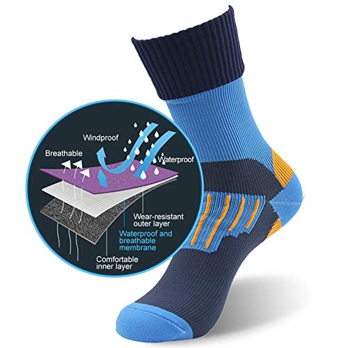 Stylish Waterproof Outdoor Socks for Men - Blue, Medium