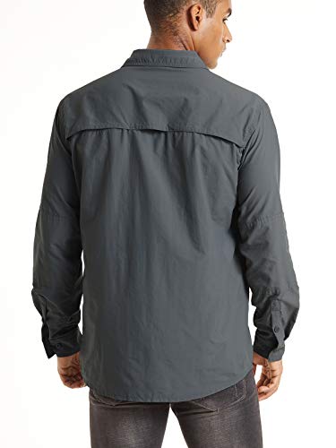 TACVASEN Men's Tactical Long Sleeve Shirt - Dark Grey