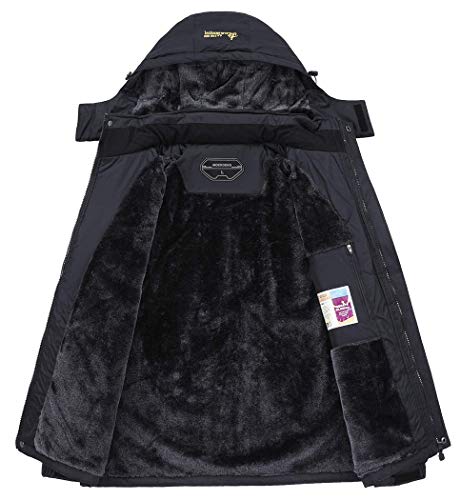 MOERDENG Men's Waterproof Ski Jacket Winter Hooded