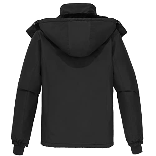 CAMEL CROWN Men's Waterproof Ski Jacket Black M