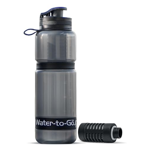 WATER TO GO Water Purifier Filter Bottle (Active 26oz/75cl) - Perfect for Travel Hiking Camping and Survival