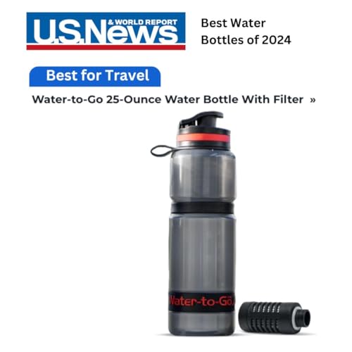 WATER TO GO Water Purifier Filter Bottle (Active 26oz/75cl) - Perfect for Travel Hiking Camping and Survival