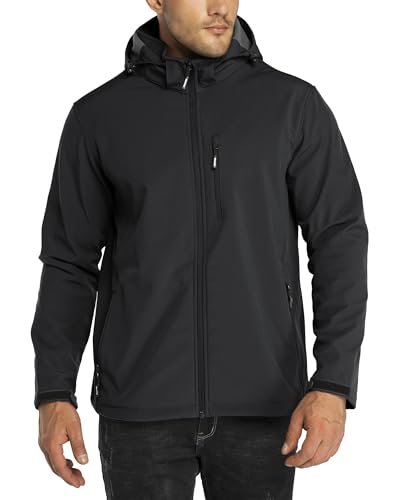 Men's Lightweight Softshell Hooded Winter Hiking Jacket