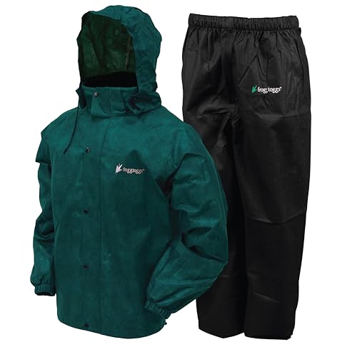 Men's Waterproof Breathable Rain Suit, Dark Green/Black, Medium