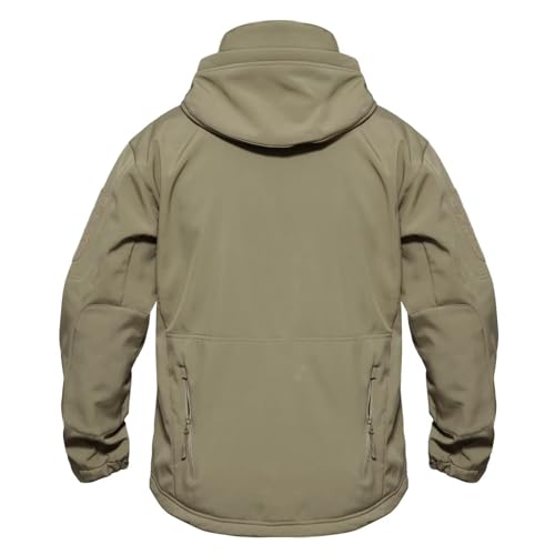 Men's Waterproof Tactical Winter Coats for Camping (Khaki)