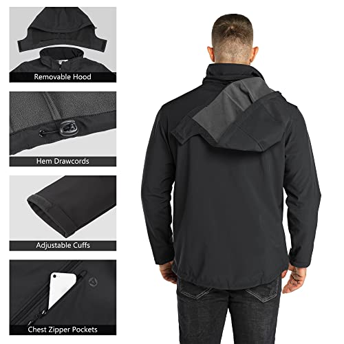 Men's Lightweight Softshell Hooded Winter Hiking Jacket