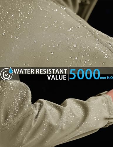 Men's Waterproof Tactical Winter Coats for Camping (Khaki)