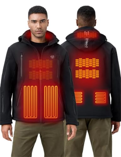 Waterproof Men's Heated Jacket with Detachable Hood