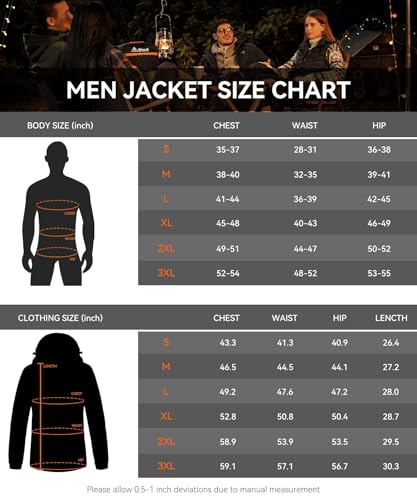Waterproof Men's Heated Jacket with Detachable Hood