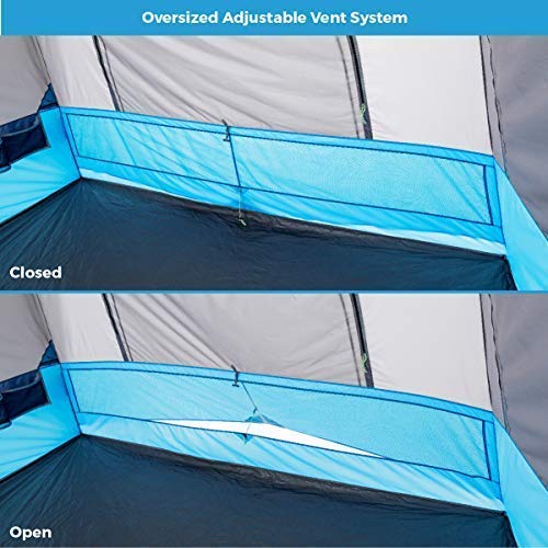 CORE 12 Person Instant Cabin Tent with LED Lights | Lighted Pop Up Camping Tent with Easy 2 Minute Camp Setup | Portable Large Family Cabin Multi Room Tents for Camping