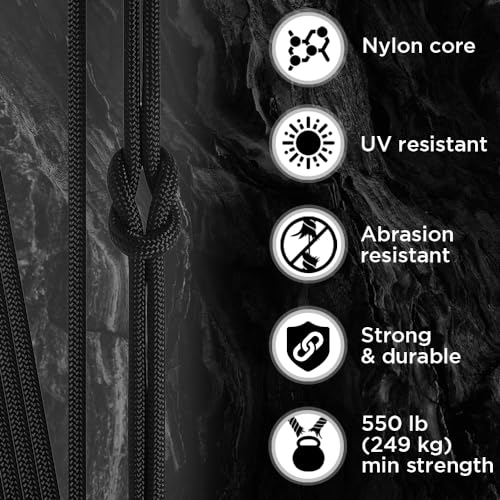 TECEUM Black Paracord 550 - 100 ft