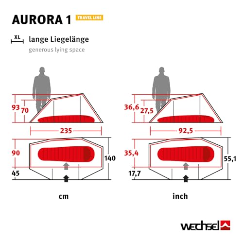 Wechsel Tents Aurora 1 - Travel Line - Spacious 1-Person Tent, Laurel Oak